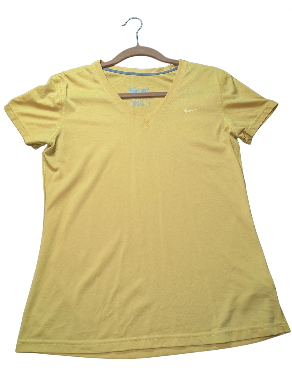 Nike Yellow V-Neck Women's Performance Tee